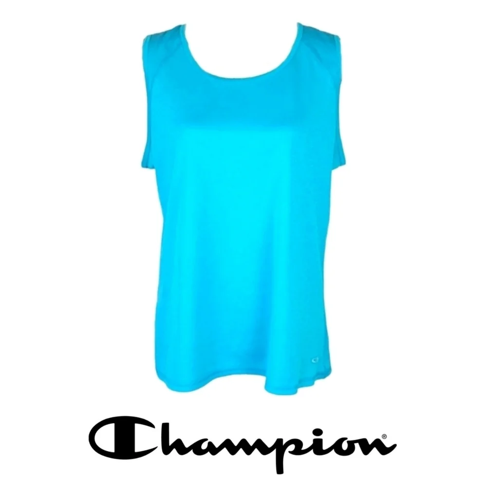 Champion Workout Tank Top Duo Dry Tee in Aqua Blue, XL